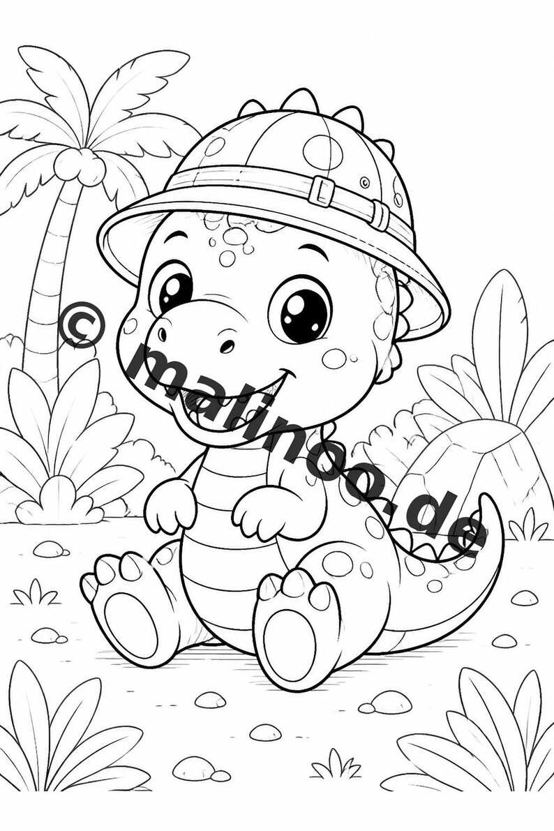 Baby-Dinosaurier Malbuch gedruckt, ungebunden – 100 Ausmalbilder für Kinder – MEGABUCH 01 Edition 1 (DIN-A4) Bild 18