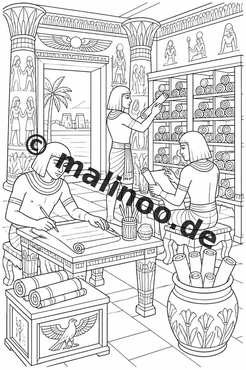 Libro para colorear de Egipto en formato PDF (descarga digital): 50 páginas para colorear para niños – Volumen 1, Edición 1 (DIN-A4) imagen 10