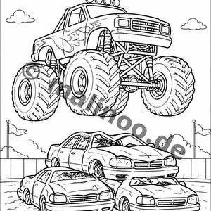 Monster Trucks Aktivitätsbuch Kinder – 100 Rätsel- & Aktivitätsseiten – gebunden oder lose, Edition 02 (DIN-A4) – Geschenk, Beschäftigung imagem 3