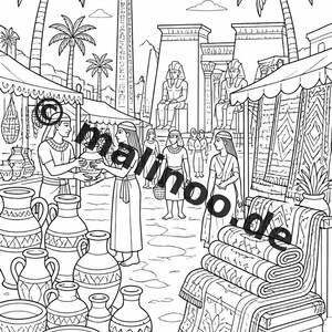 Livro de colorir do Egito em PDF para download digital – 100 páginas para colorir para crianças – MEGA LIVRO 03 Edição 1 (DIN-A4) imagem 5