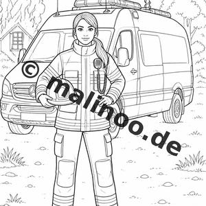 Fire Coloring Book for Kids – 20 Coloring Pages – PDF Download E1/B2 (DIN-A4) – Party Favor, Gift, Children's Birthday Party, Guest Gift image 11