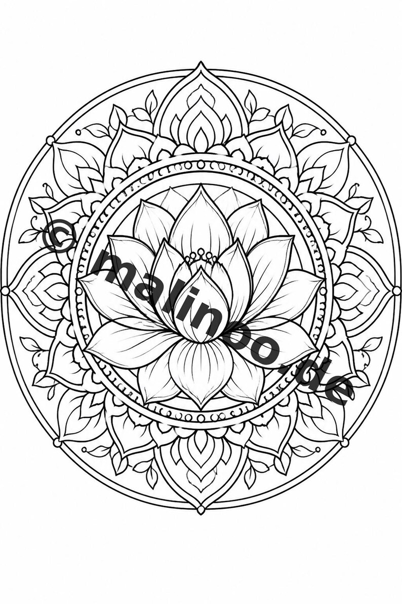 Mandalas Coloring Book for Children – 20 Coloring Pages – PDF Download E1/B1 (DIN-A4) – Party Favor, Gift, Children's Birthday, Party Favor image 3
