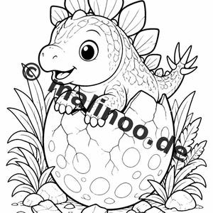 Baby-Dinosaurier Malbuch gedruckt, ungebunden – 100 Ausmalbilder für Kinder – MEGABUCH 01 Edition 1 (DIN-A4) Bild 8