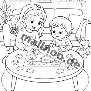 Big Sister Creative Coloring Book for Children – Creative Time Out Without Screens – 20 Coloring Pages (PDF) E1/B1 image 10