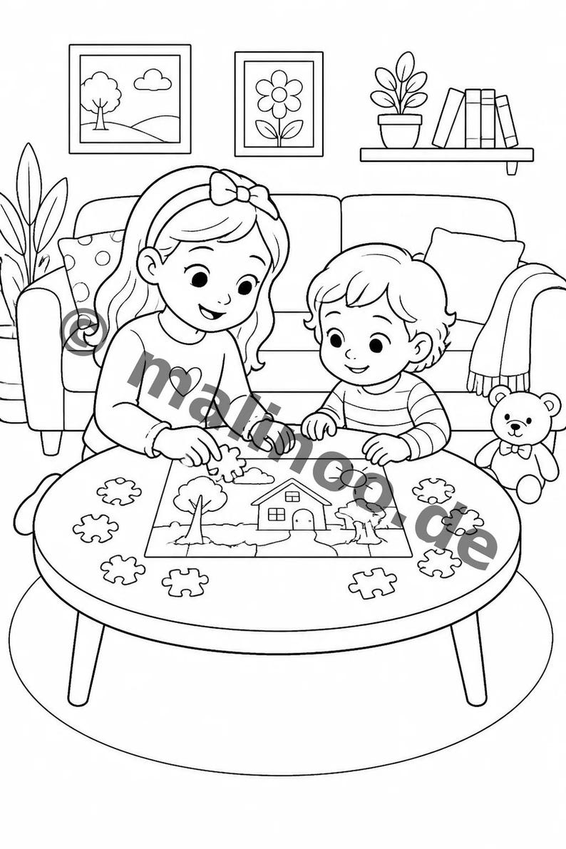 Big Sister Creative Coloring Book for Children – Creative Time Out Without Screens – 20 Coloring Pages (PDF) E1/B1 image 10