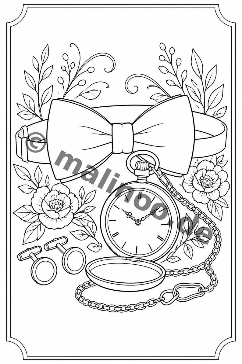 Livre de coloriage créatif sur le thème du mariage pour enfants – Idée cadeau pour petits-enfants et filleuls – 20 pages à colorier (PDF) E1/B5 image 5