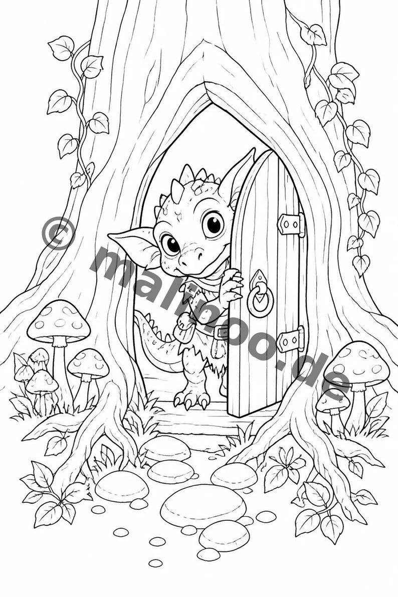 Goblin coloring pages to print for children – Children's activities in restaurants and at the pediatrician's office – 100 coloring pages (PDF) E6 image 5