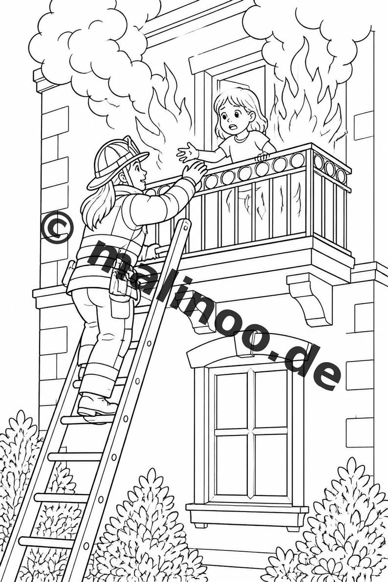 Fire coloring pages for children aged 8 and up – a small Easter gift for children – 20 pages (PDF) E4/B3 image 7