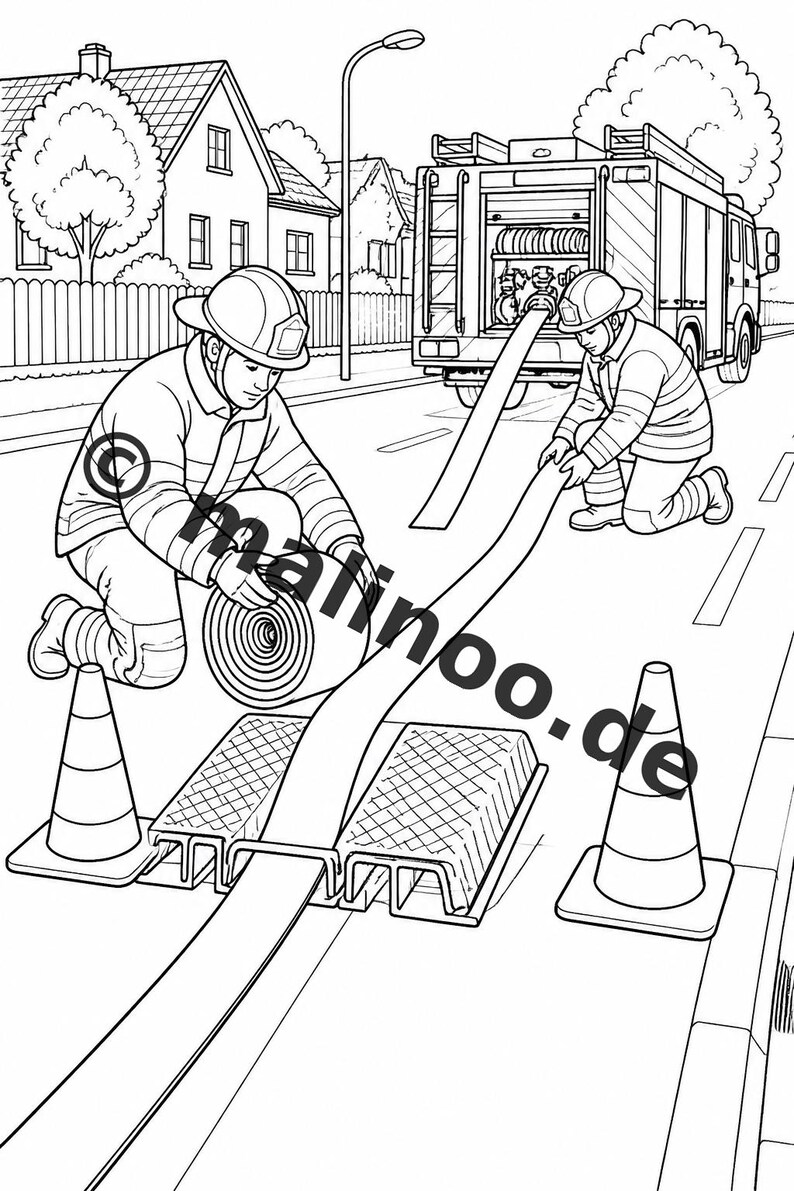 Brandman Målarbok PDF Ladda ner Digitalt – 50 Målarbilder för Barn – Volym 1 Utgåva 1 (DIN A4) bild 14