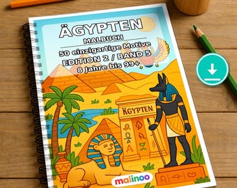 Egypt Coloring Book PDF Download Digital – 50 Coloring Pages for Children – Volume 5 Edition 1 (DIN-A4)