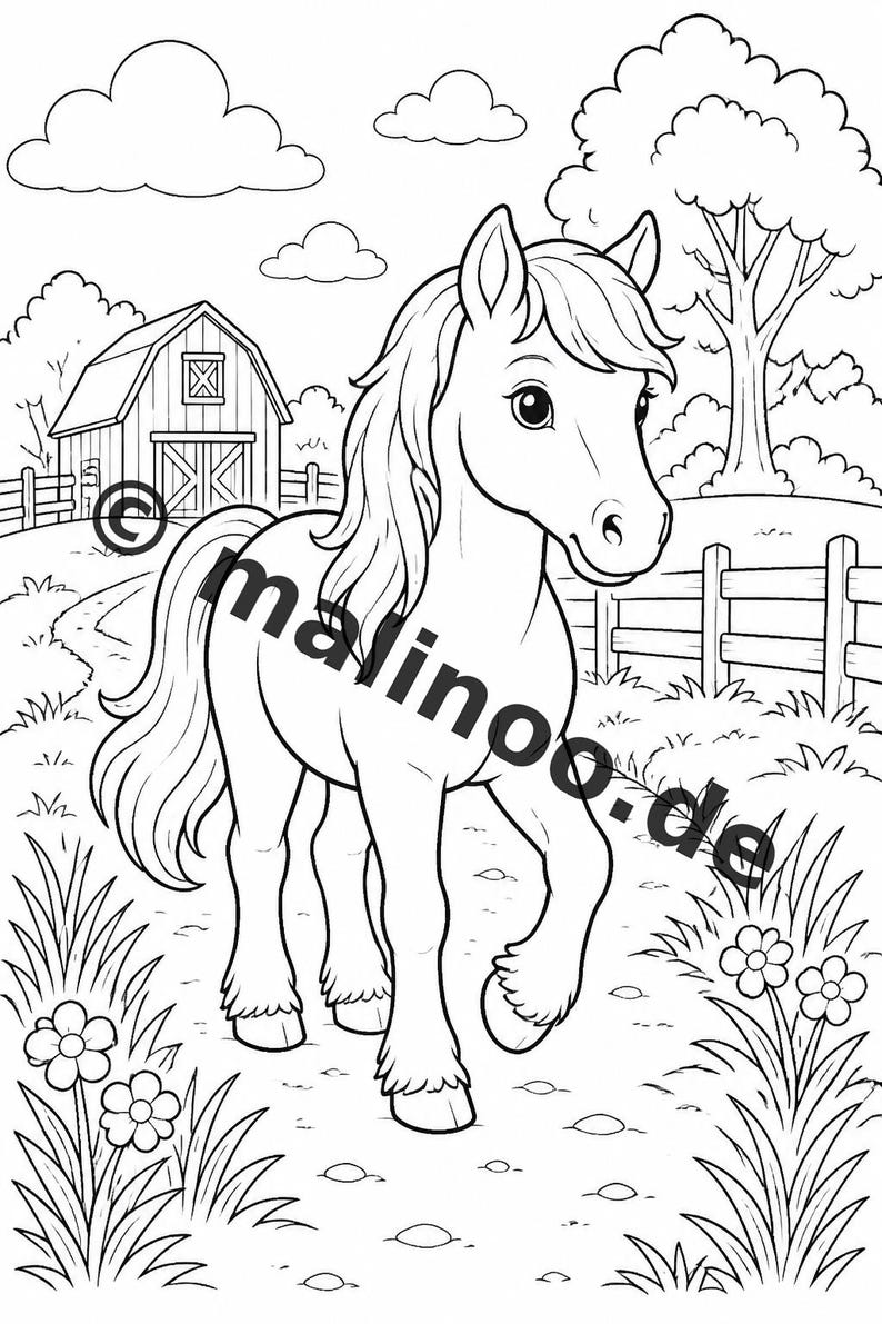 Farm Coloring Book PDF Download digital – 20 coloring pages for children – Book 02 Edition 1 (DIN-A4) image 10