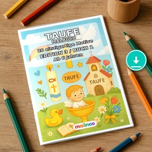 Baptism coloring pages for ages 6 and up – 20 pictures to color – travel activity for car, train and plane (PDF) E1/B3 image 1