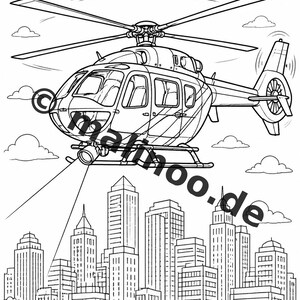 Police Coloring Book for Kids – 50 Coloring Pages – PDF Download E1/B5 (DIN-A4) – Gift, Travel Activity, Birthday, Keeps Entertaining image 9