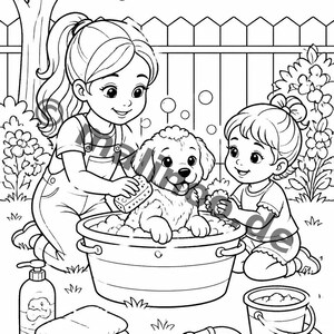 Große Schwester Malvorlagen für Kinder – fördert Feinmotorik und Konzentration – 20 Ausmalbilder (PDF) E1/B3 Bild 5