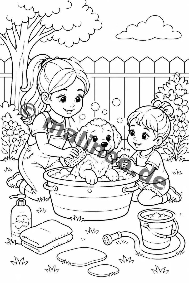 Große Schwester Malvorlagen für Kinder – fördert Feinmotorik und Konzentration – 20 Ausmalbilder (PDF) E1/B3 Bild 5