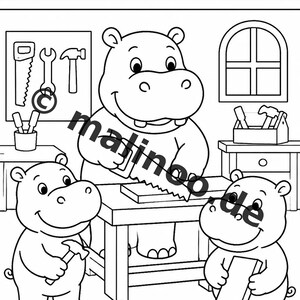 Libro de actividades de hipopótamos para niños – 100 páginas de rompecabezas y actividades – Impreso + hojas sueltas E1/B1 (DIN A4) – Regalo, Actividad imagen 8