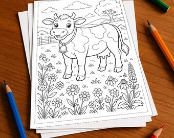 Bauernhof Malbuch gedruckt, ungebunden – 100 Ausmalbilder für Kinder – MEGABUCH 03 Edition 1 (DIN-A4)