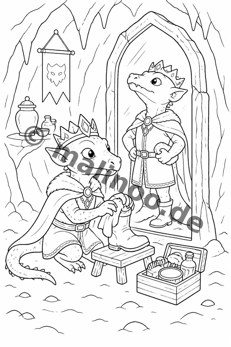Goblin coloring pages to print for children – Children's activities in restaurants and at the pediatrician's office – 100 coloring pages (PDF) E6 image 6
