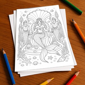 Meerjungfrauen Aktivitätsbuch Kinder – 100 Rätsel- und Aktivitätsseiten – gedruckt+lose E1/B1 (DIN-A4) – Geschenk, Beschäftigung Bild 1