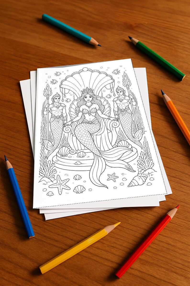 Meerjungfrauen Aktivitätsbuch Kinder – 100 Rätsel- und Aktivitätsseiten – gedruckt+lose E1/B1 (DIN-A4) – Geschenk, Beschäftigung Bild 1