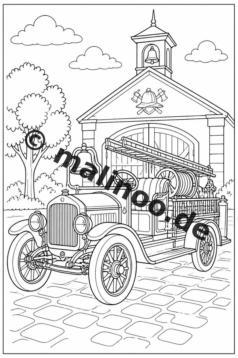 Feuer Malbuch Kinder – 20 Ausmalbilder – PDF Download E1/B3 (DIN-A4) – Mitgebsel, Geschenk, Kindergeburtstag, Gastgeschenk Bild 8