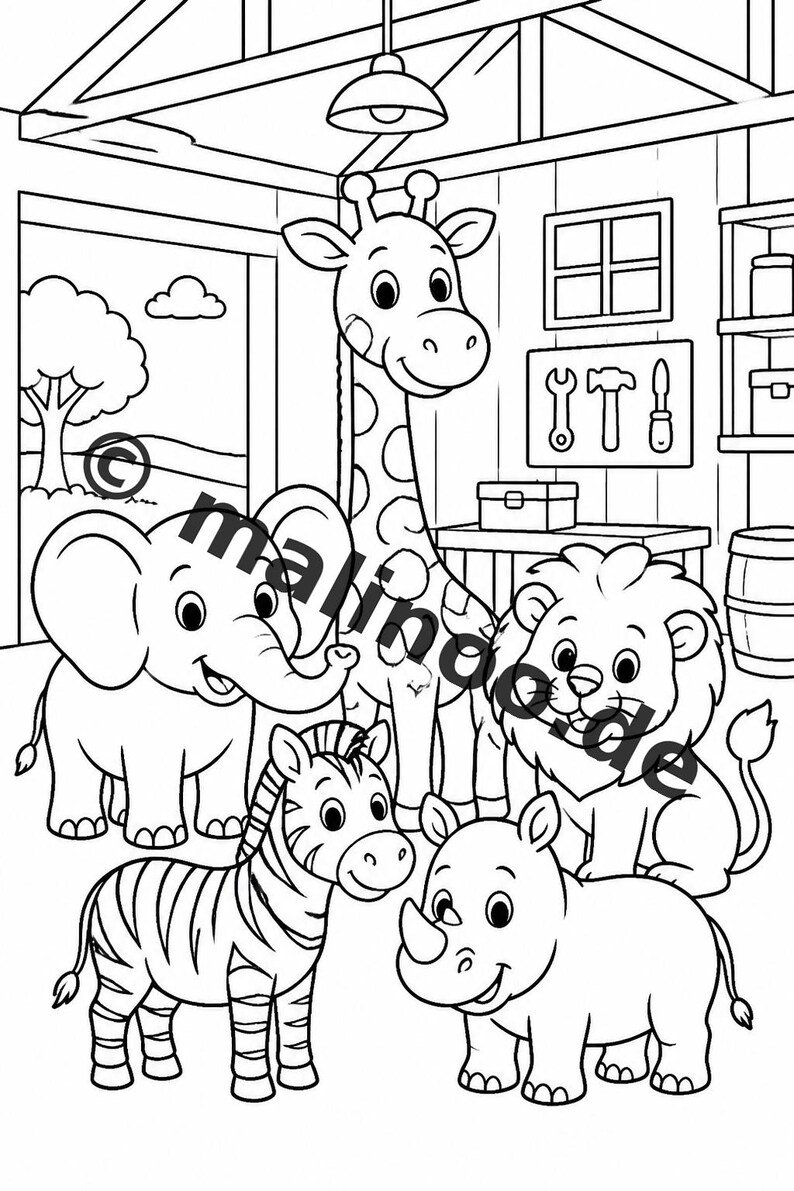 Safari Animals Activity Book for Children – 100 Puzzle and Activity Pages – PDF Download E1/B1 (DIN-A4) – Gift, Activity image 8
