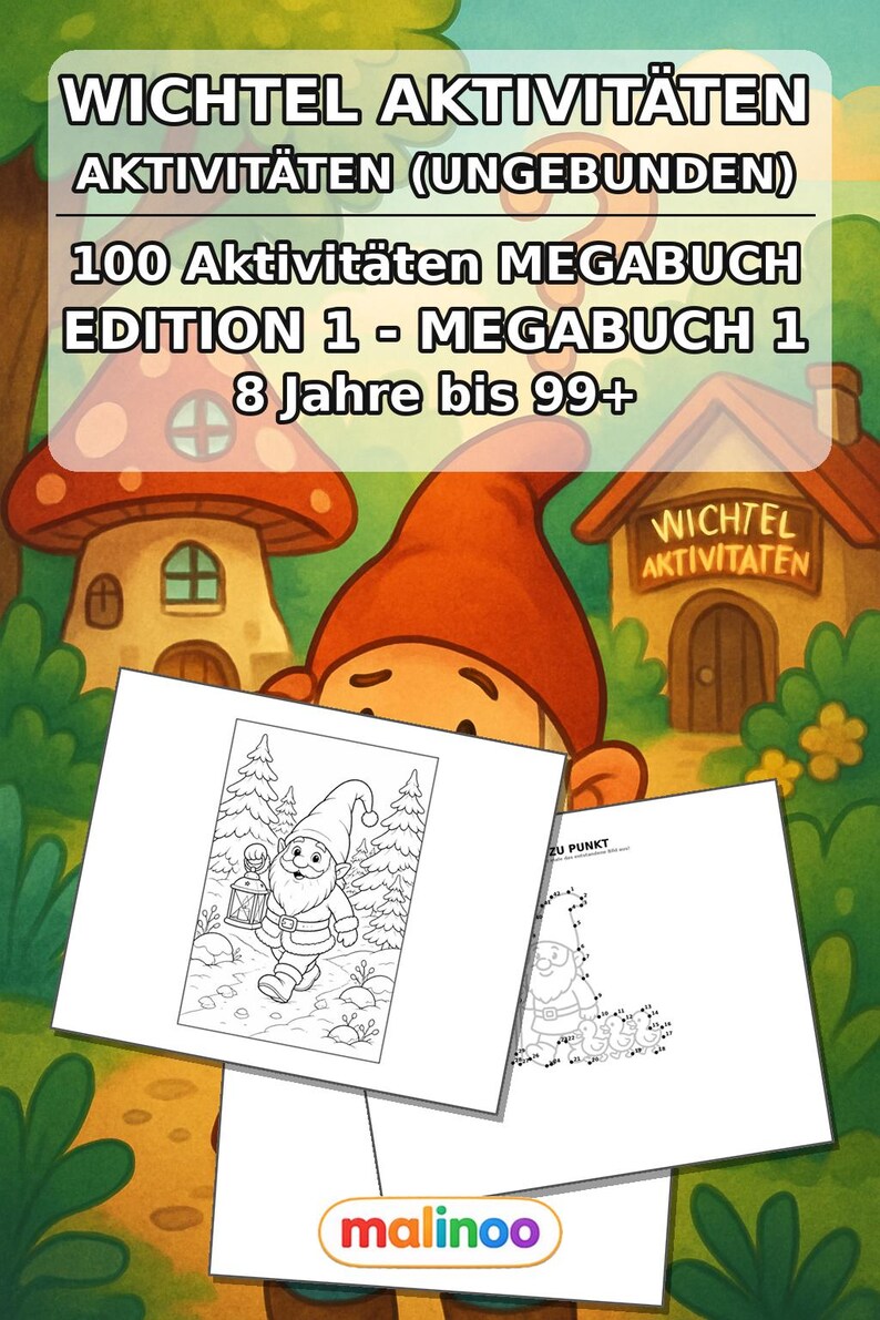 Wichtel Aktivitäten Aktivitätsbuch gedruckt, ungebunden – 100 Rätsel- und Aktivitätsseiten für Kinder – MEGABUCH 01 Edition 1 (DIN-A4) Bild 2