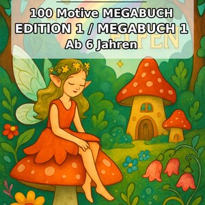 Elf Coloring Book for Children – 100 Coloring Pages – PDF Download E1/B1 (DIN-A4) – Gift, Activity, Advent Calendar, Birthday image 2