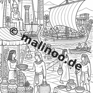 Ägypten Malbuch PDF Download digital – 20 Ausmalbilder für Kinder – Buch 03 Edition 1 (DIN-A4) Bild 11