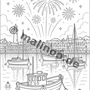 New Year's Eve coloring pages for children – activity for long car rides and flights – 100 coloring pages (PDF) E1 image 6