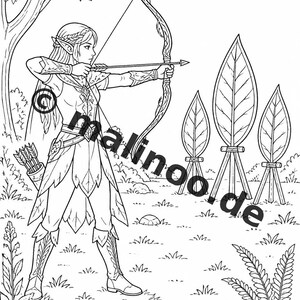 Children's table for weddings, baptisms and communions: Elf coloring book as a PDF with 100 coloring pages E2 image 10
