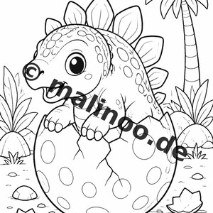 Libro para colorear de dinosaurios bebés en formato PDF (descarga digital): 100 páginas para colorear para niños – MEGA LIBRO 02 Edición 1 (DIN A4) imagen 8