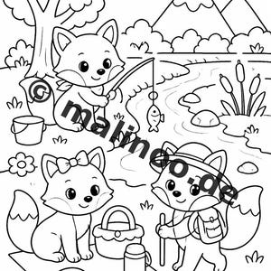 Livre d'activités sur le thème des renards pour enfants – 100 pages de jeux et d'activités – Imprimé + feuilles détachables format E1/B1 (DIN A4) – Cadeau, activité, calendrier de l'Avent image 5