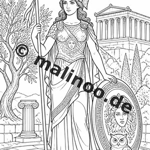 Greece Coloring Book for Kids – 50 Coloring Pages – PDF Download E1/B1 (DIN-A4) – Gift, Travel Activity, Birthday, Activity image 8