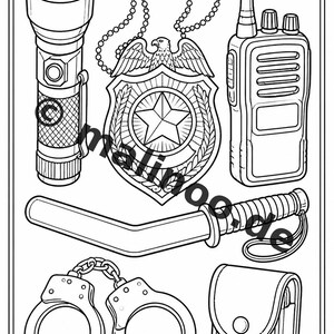 Police Coloring Book PDF Download Digital – 20 Coloring Pages for Children – Book 02 Edition 1 (DIN-A4) image 13