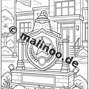 Police Coloring Book PDF Download digital – 20 coloring pages for children – Book 01 Edition 1 (DIN-A4) image 10