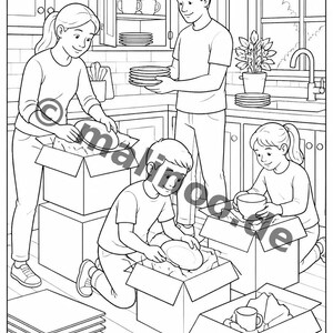 Beschäftigungsblätter Wir ziehen um für Kinder ab 8 Jahren – Beschäftigung für Kita- und Vorschulkinder – 50 Seiten (PDF) E1/B2 Bild 3