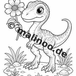 Baby Dinosaur Coloring Book PDF Download Digital – 20 Coloring Pages for Children – Book 02 Edition 1 (DIN A4) image 11