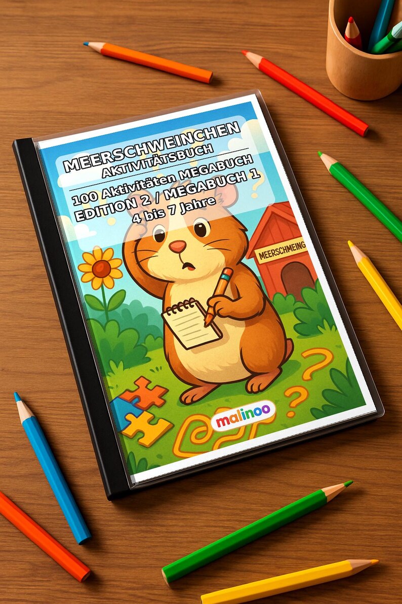 Guinea Pig Activity Book for Children – 100 Puzzle & Activity Pages – Bound or Loose, Edition 02 (DIN A4) – Gift, Activity image 1
