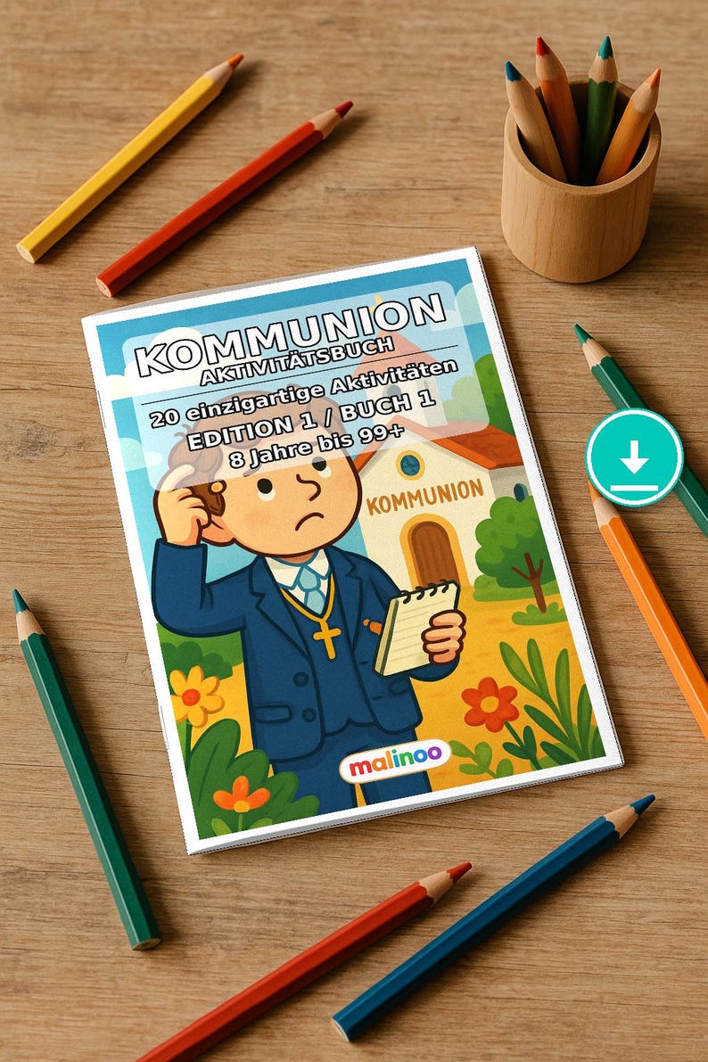 Libro di puzzle per la Prima Comunione per bambini dagli 8 anni in su – un regalo per amici e parenti in visita – 20 pagine (PDF) E1/B1 immagine 1
