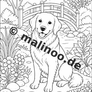 Hunde Malbuch Kinder – 100 Ausmalbilder – PDF Download E1/B1 (DIN-A4) – Geschenk, Beschäftigung, Adventskalender, Geburtstag Bild 11