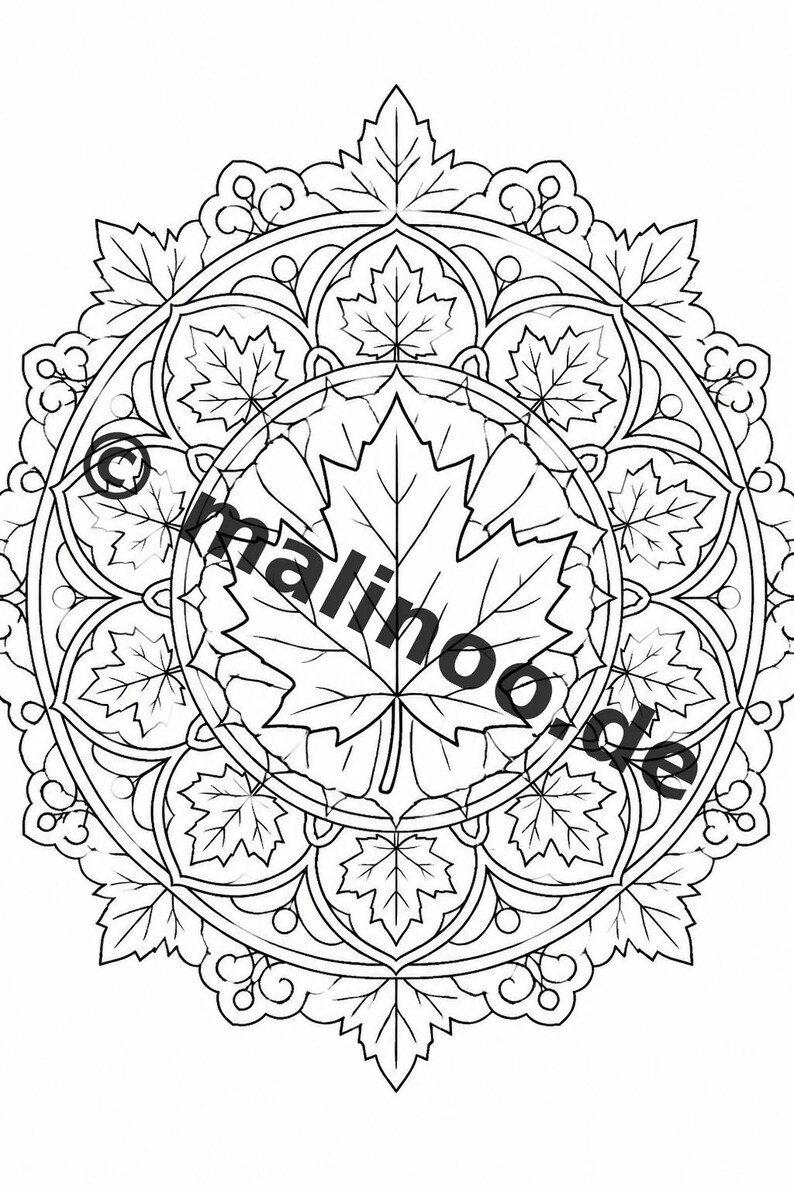 Mandalas Coloring Book for Kids – 50 Coloring Pages – PDF Download E1/B1 (DIN-A4) – Gift, Travel Activity, Birthday, Activity image 18