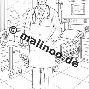 Hospital Coloring Book PDF Download Digital – 20 Coloring Pages for Children – Book 01 Edition 1 (DIN-A4) image 4