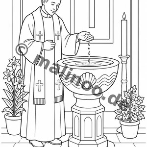 50 Baptism-themed coloring pages for ages 6 and up – charming designs to color – creative coloring book (PDF) E1/B1 image 11