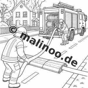 Livre de coloriage de pompiers à télécharger au format PDF – 20 pages à colorier pour enfants – Livre 02, Édition 1 (DIN-A4) image 14