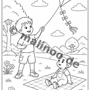 Libro da colorare del Grande Fratello in formato PDF per bambini – per il relax e la consapevolezza dei bambini – 20 pagine da colorare E1/B1 immagine 4