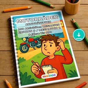 Motorcycle Puzzle Book for Ages 8 and Up – 100 Pages of Puzzles – School Cone Filler and Back-to-School Gift (PDF) E1 image 1