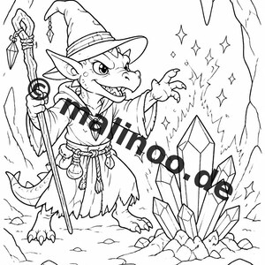 Livro de colorir Goblins para crianças – 100 páginas para colorir – Download em PDF E1/B3 (DIN-A4) – Presente, atividade, calendário do Advento, aniversário imagem 5