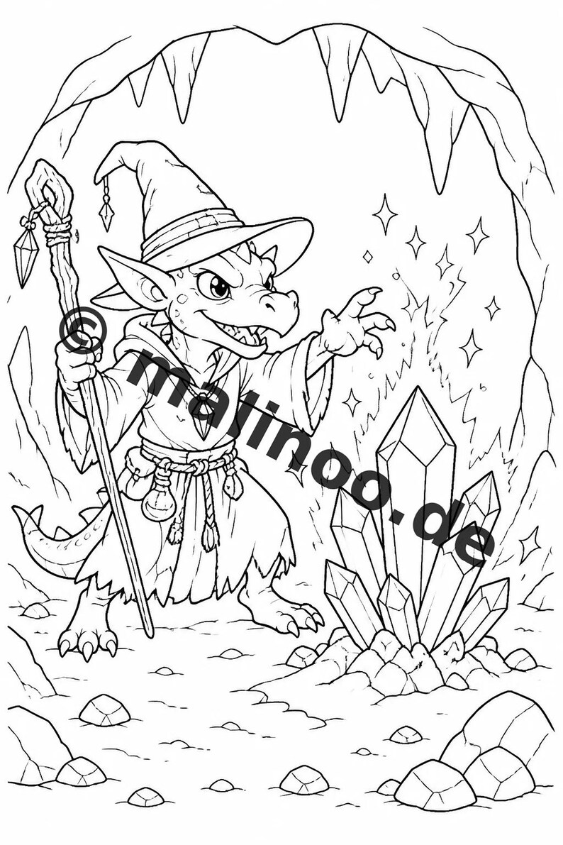 Livro de colorir Goblins para crianças – 100 páginas para colorir – Download em PDF E1/B3 (DIN-A4) – Presente, atividade, calendário do Advento, aniversário imagem 5