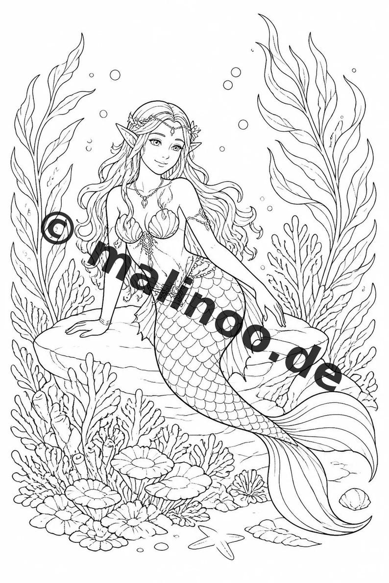 Elf Coloring Book for Children – 100 Coloring Pages – PDF Download E1/B1 (DIN-A4) – Gift, Activity, Advent Calendar, Birthday image 11